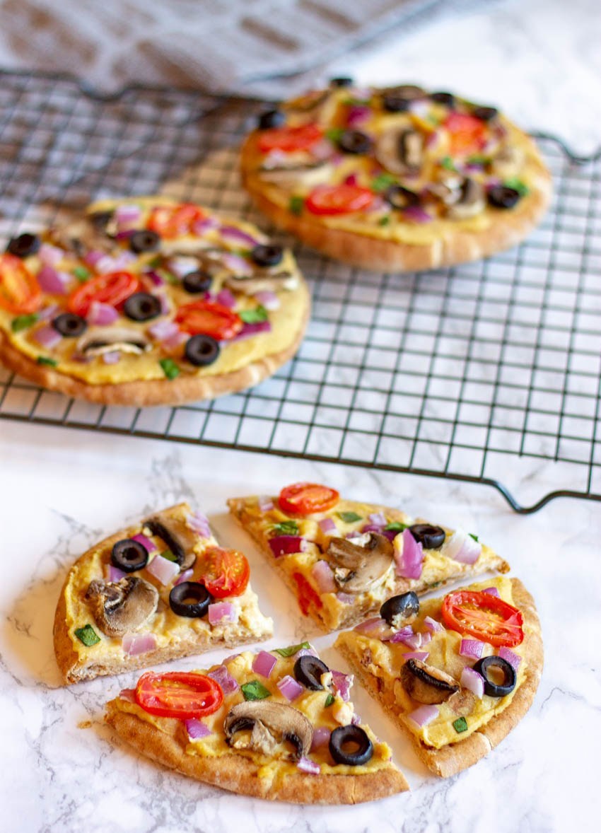   Pictured: Kid Friendly Hummus Pita Pizzas by Wholly Plants (48 Quick and Easy Meatless Meals for Busy People)  