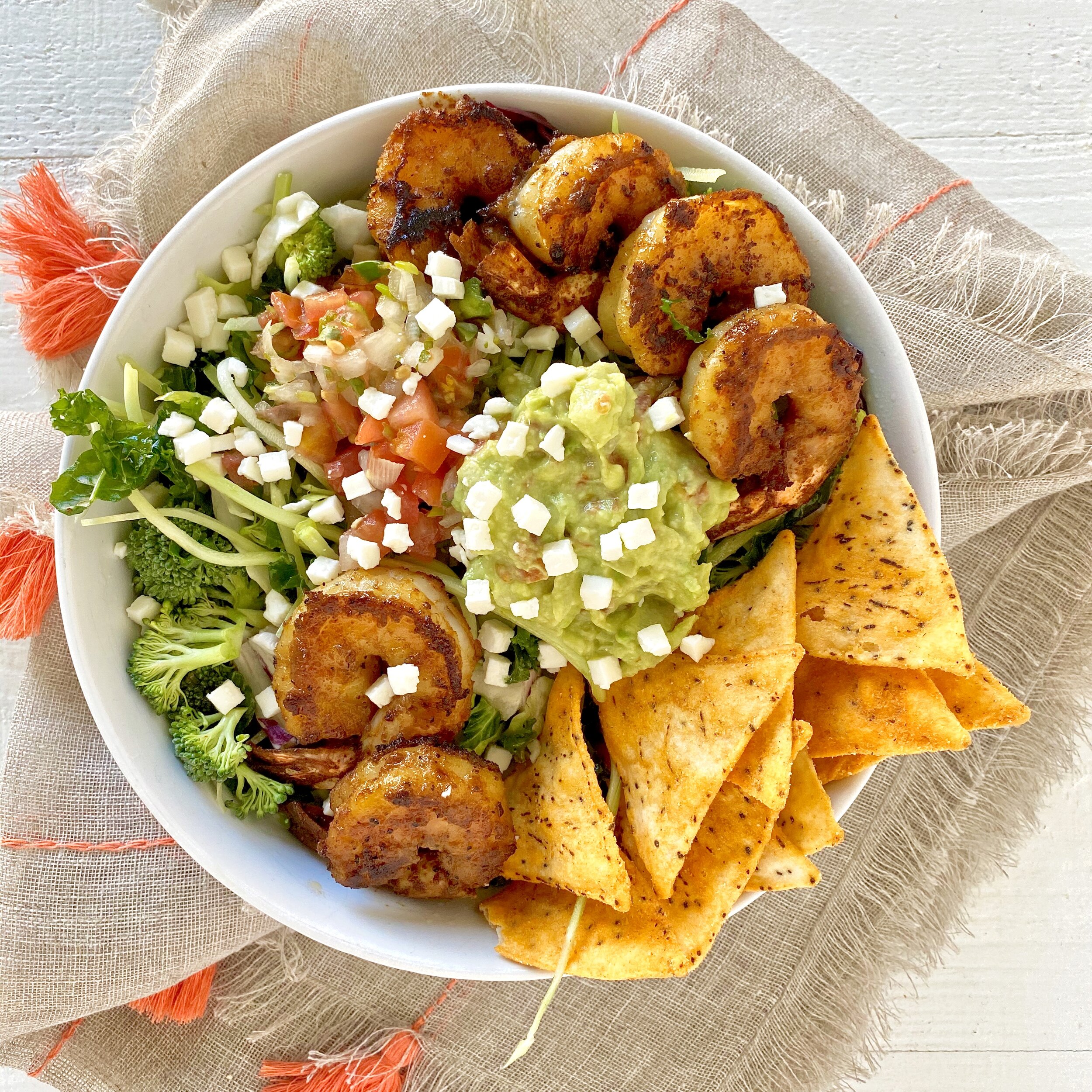  Blackened Shrimp and Veggie Taco Salad 