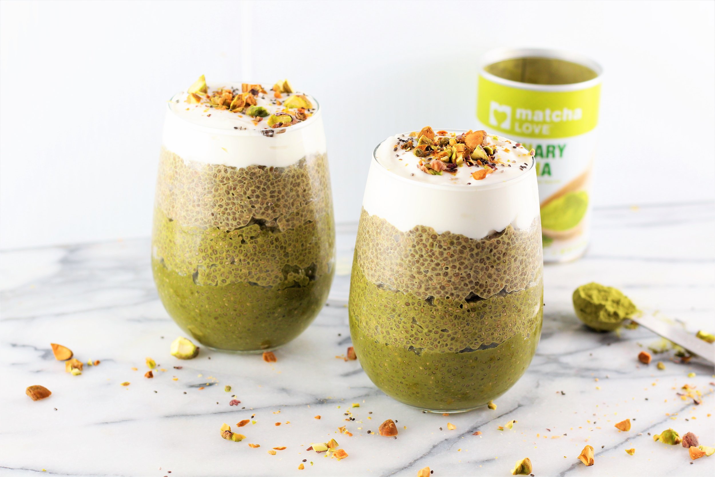  Green Matcha Ombre Chia Pudding 