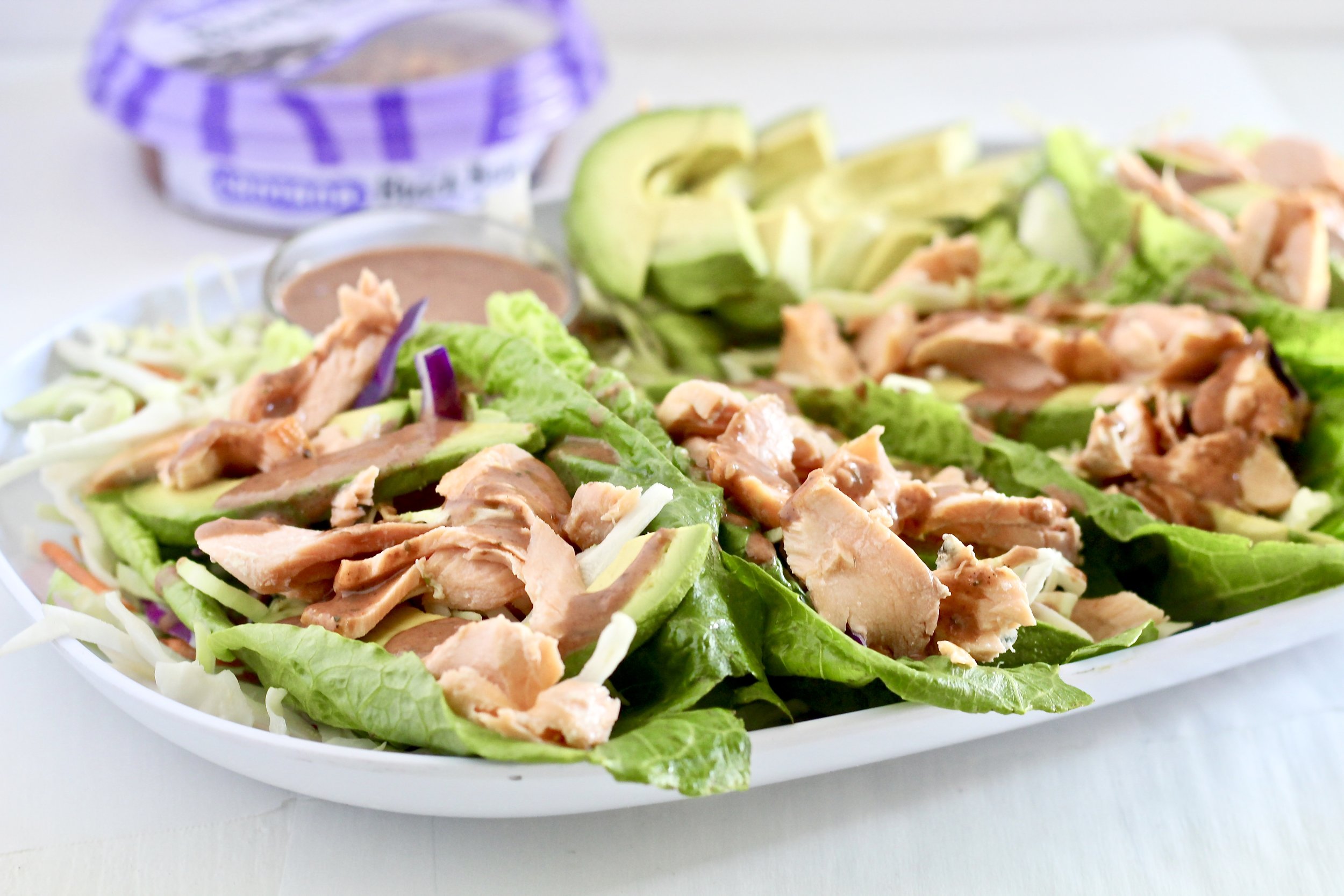  Salmon Lettuce Wraps with Spicy Black Bean Sauce 