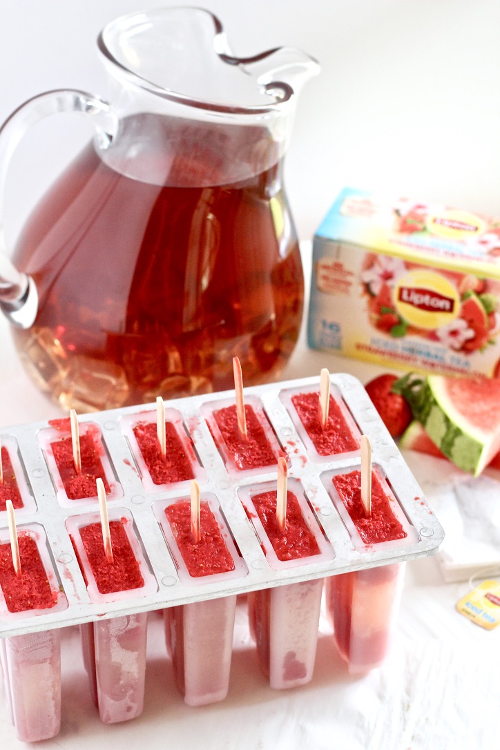  Strawberry Watermelon Iced Tea Pops 