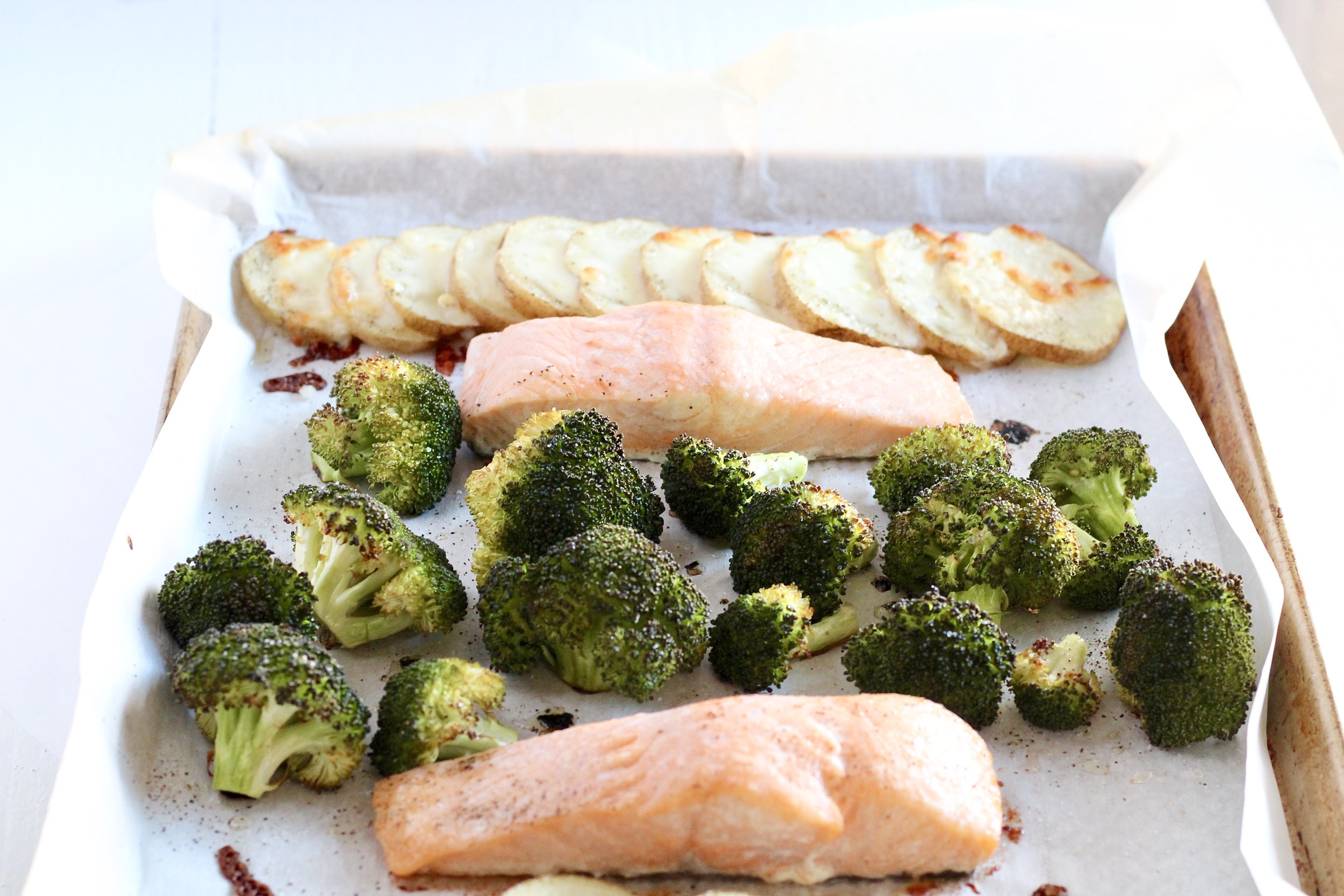 15-minute lemon pepper salmon sheet pan dinner