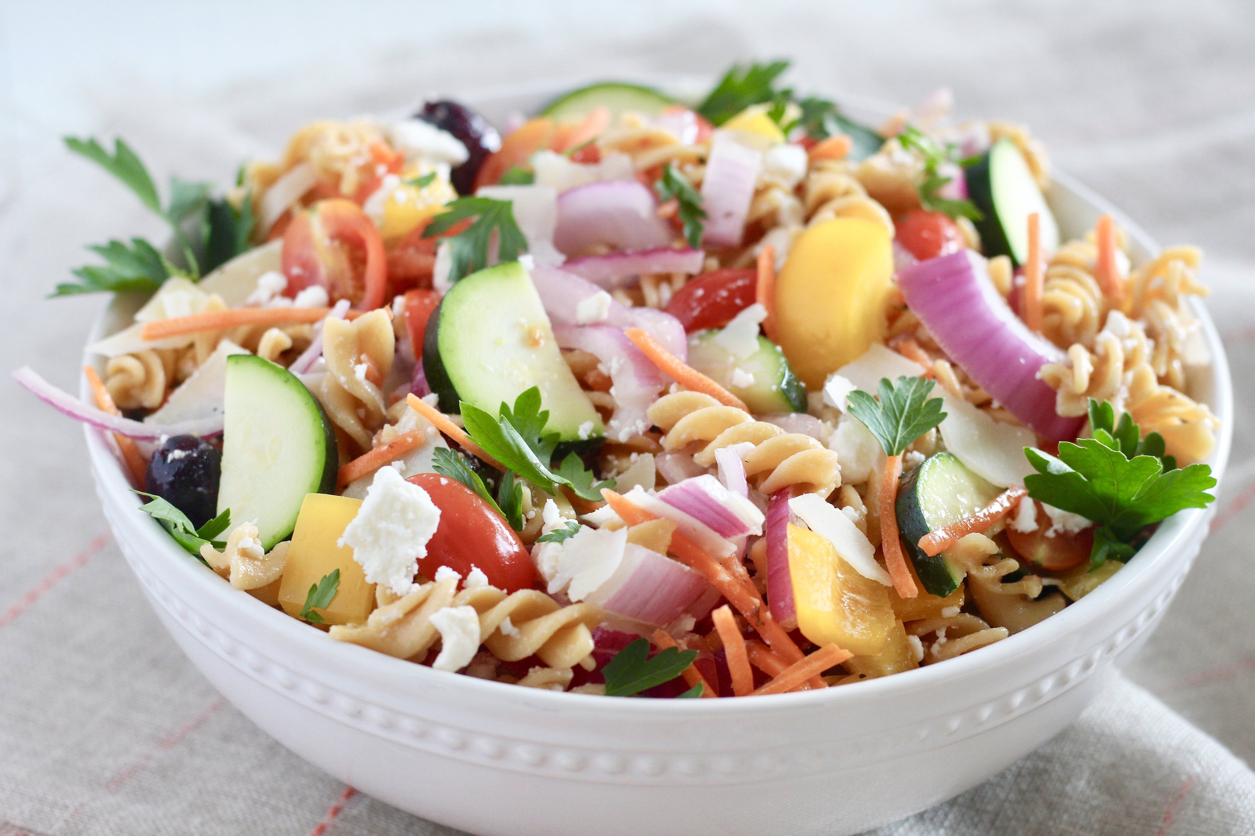  Mediterranean Veggie Pasta Salad 