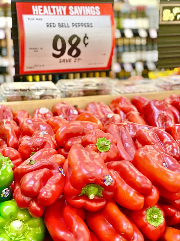 red bell peppers sprouts 98 cents