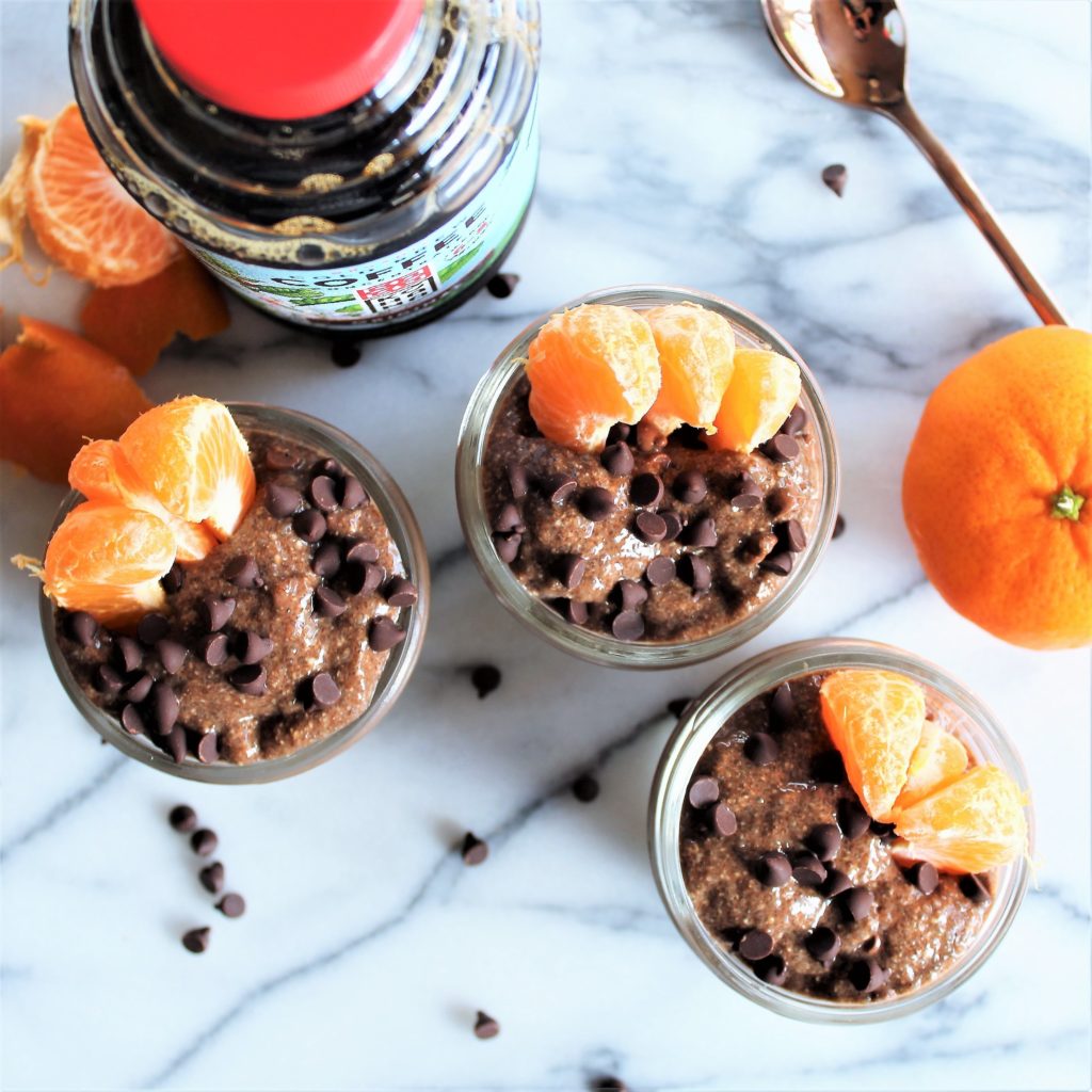 orange mocha frappuccino kohana in small jars with oranges