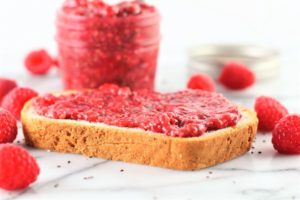 raspberry chia jam on toast