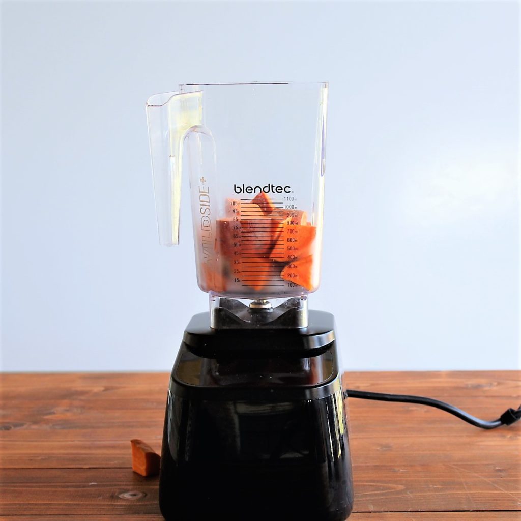 blender with sweet potato