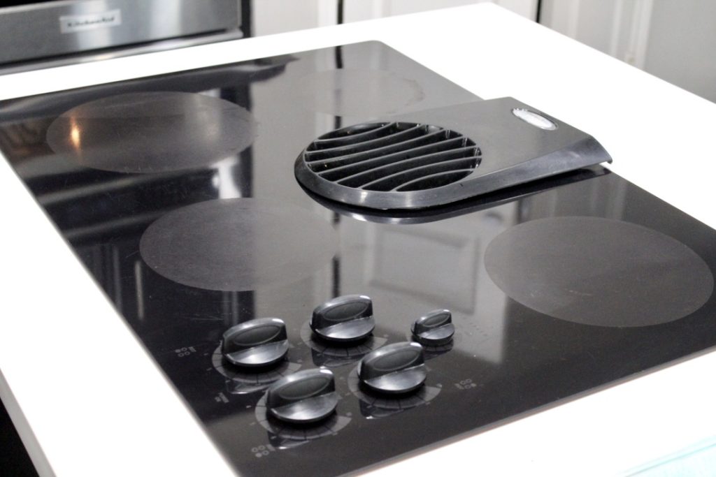 clean black electric stovetop