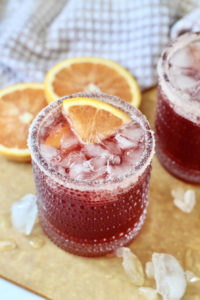 pomegranate martini with orange liqueur