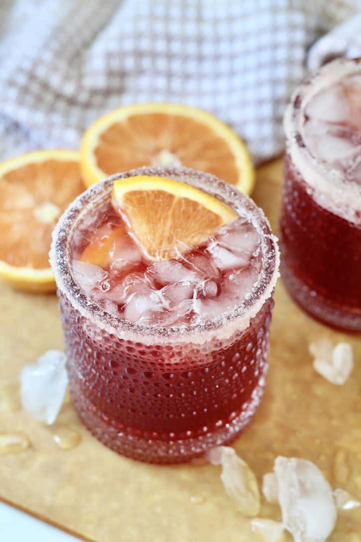 pomegranate martini with orange liqueur