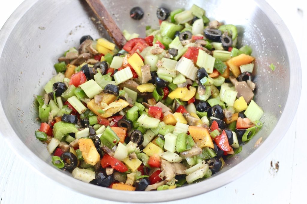 chopped veggies in a bowl