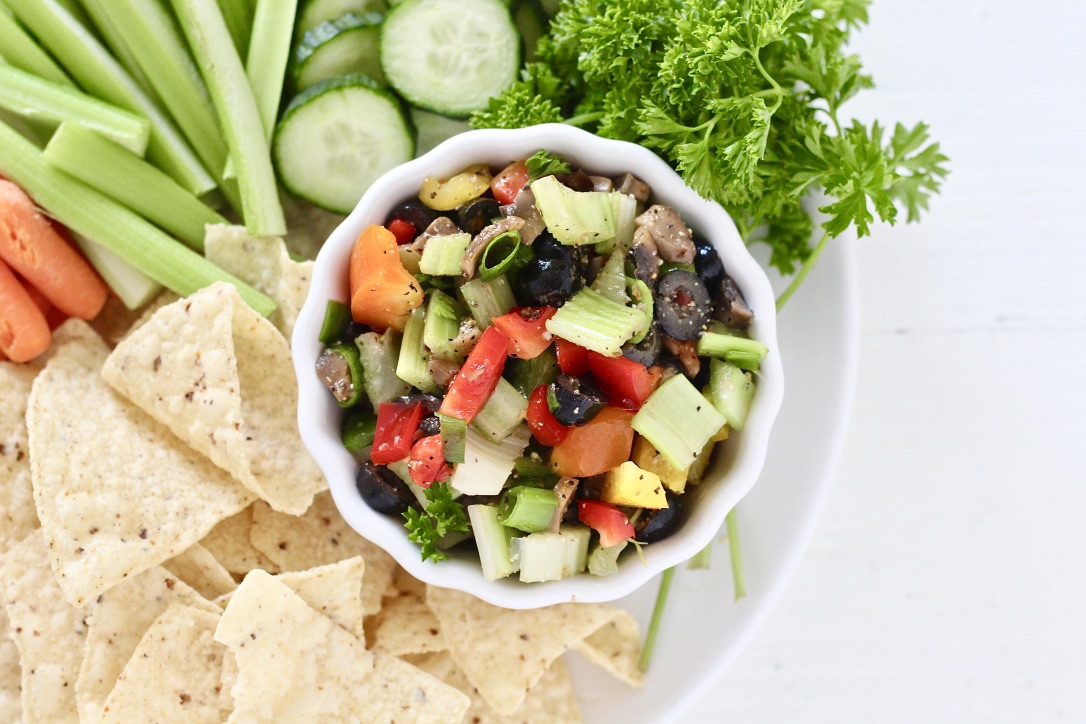 chopped veggies in a bowl