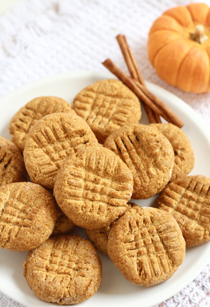 plate of pumpkin cookies healthy no bake dessertswith mini pumpkin