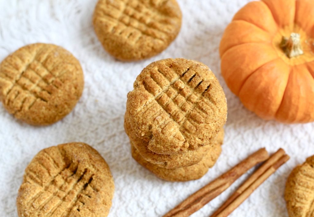 no bake pumpkin cookies on white dish towel