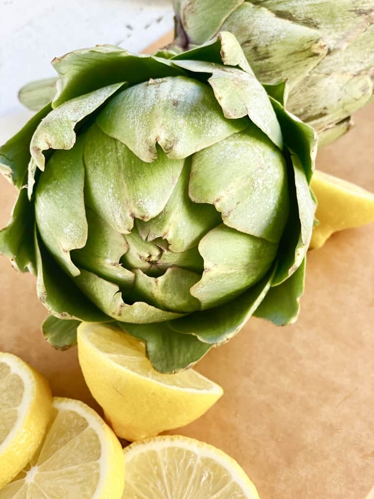 artichoke with lemon slices artichoke pesto pasta