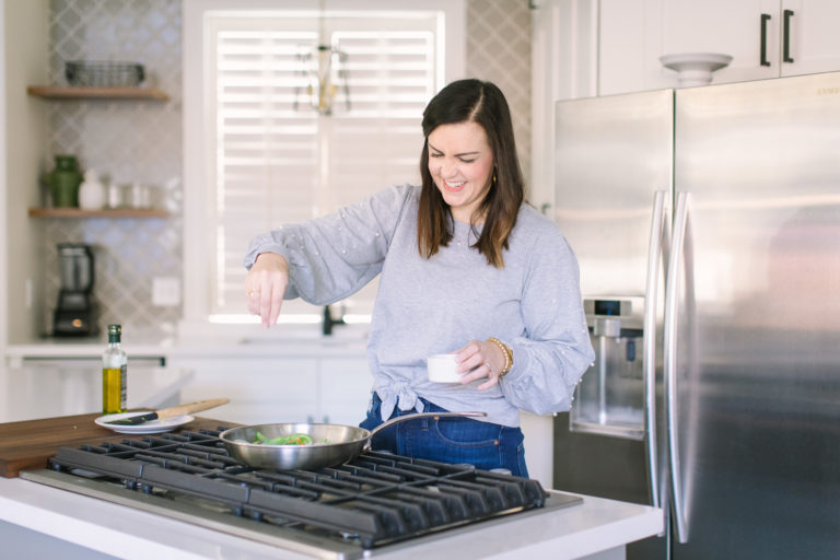 mary ellen phipps diabetes dietitian working with pan on stove