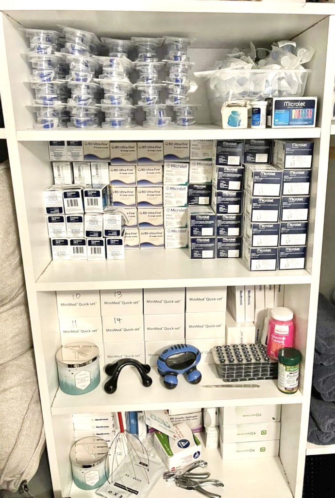 diabetes supply shelf