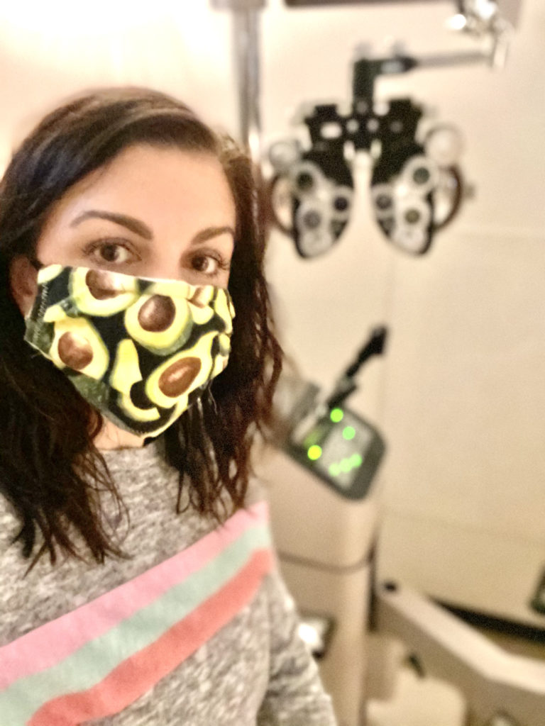 woman with avocado face mask on for routine eye exam for diabetes