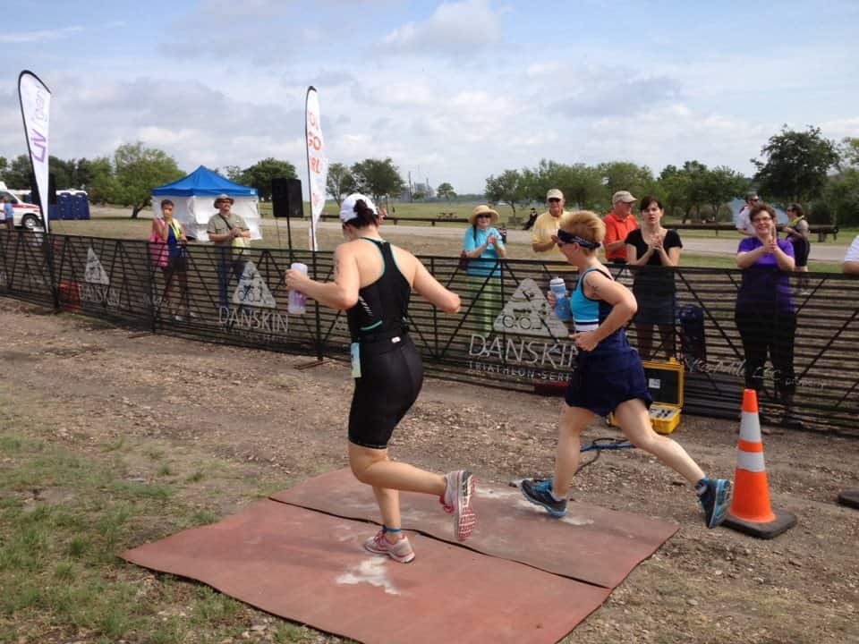 two women finishing triathalon with diabetes and exercise