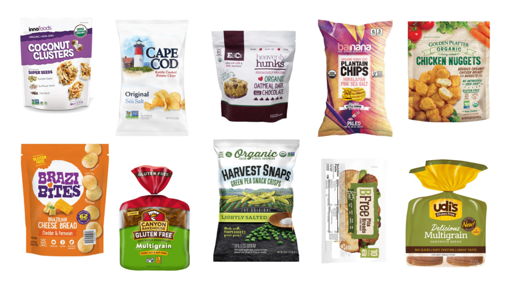 costco shopping list gluten free finds inno foods coconut clusters cape cod potato chips heavenly hunks cookies barnana plantain chips costco gluten free chicken nuggets brazi bites canyon gluten free bread harvest snaps green pea crisps b free gluten free pita bread udi's gluten free bread