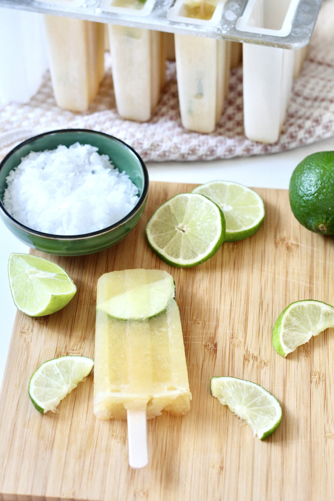 margarita popsicle low sugar sea salt lime wedges