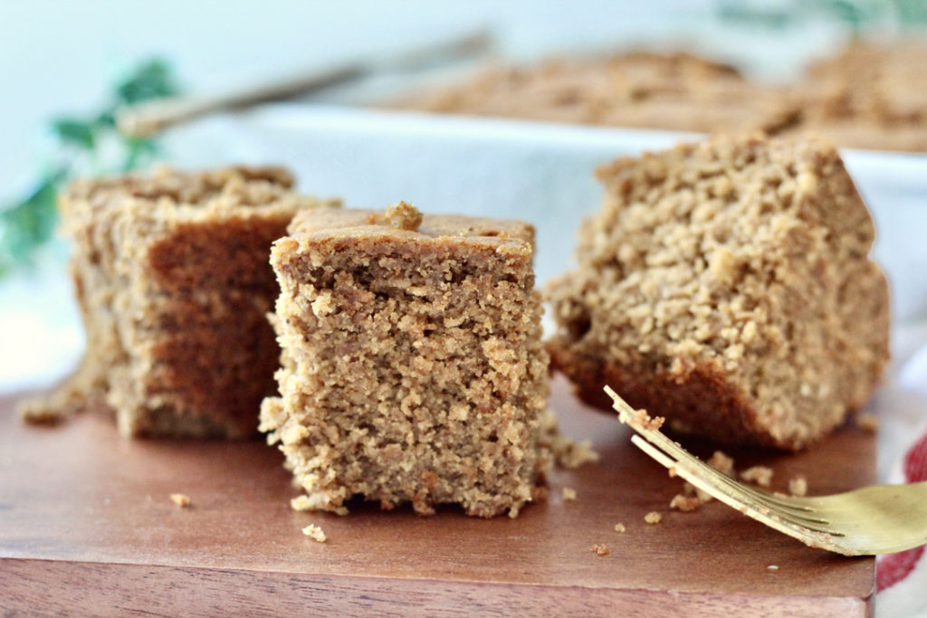 cut slices of gingerbread loaf cake