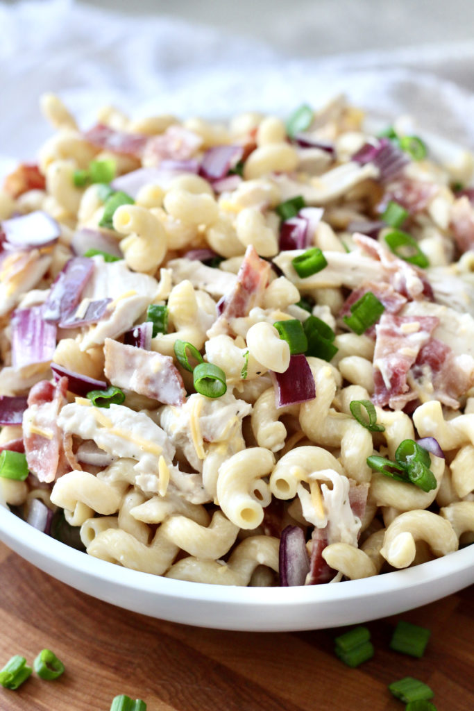 chicken bacon ranch pasta salad for dinner