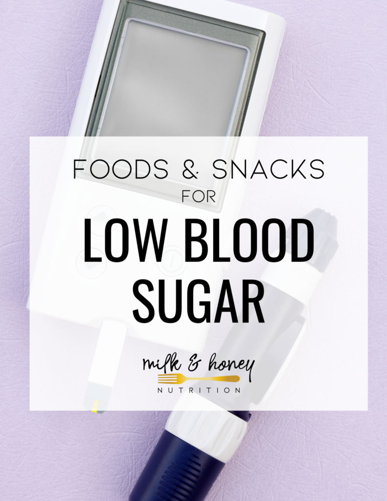 snacks for low blood sugar graphic