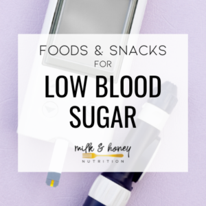 snacks for low blood sugar graphic