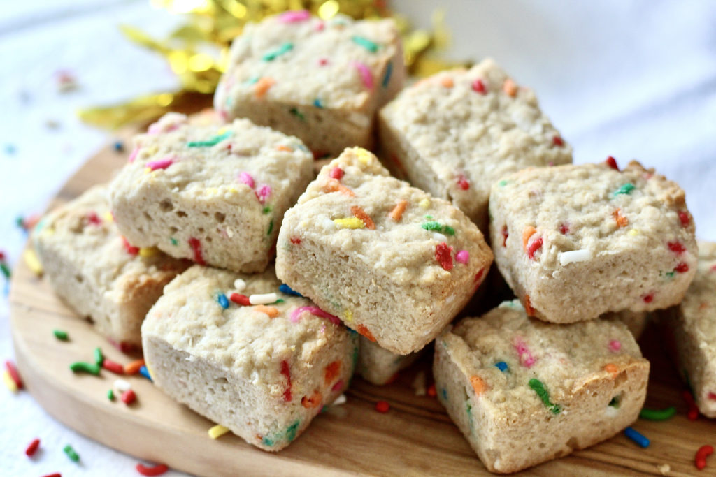 batch of heavenly hunks birthday cake bites