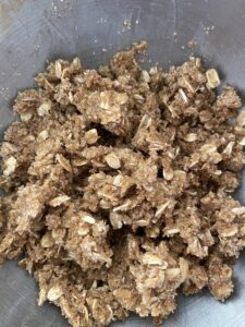 grape pie oat crumb topping