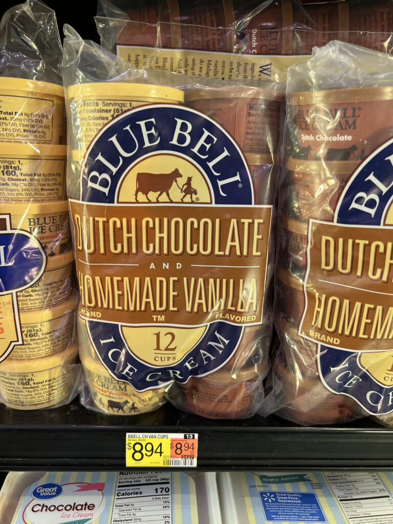 blue bell single serve ice cream cups