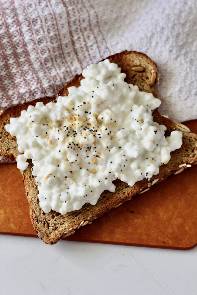 cottage cheese on whole wheat toast