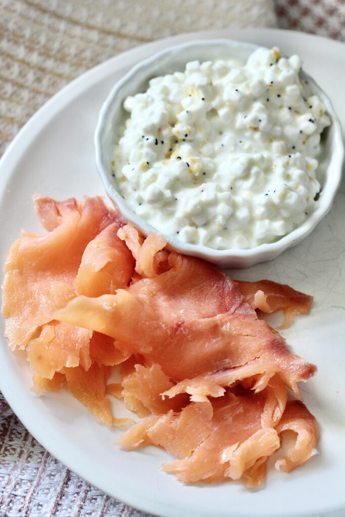 cottage cheese with smoked salmon