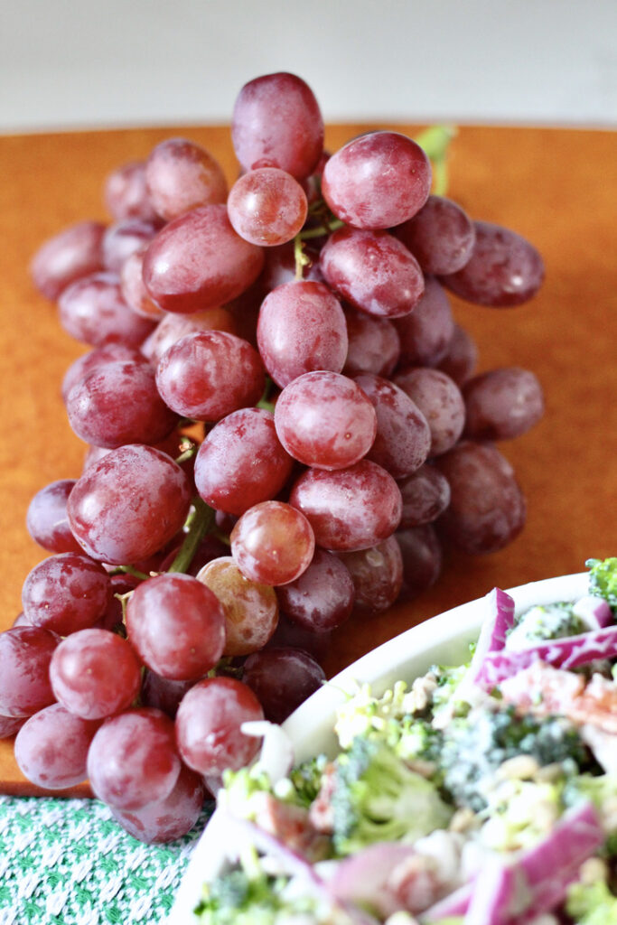 red seedless california grapes with. grape broccoli salad